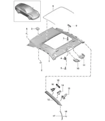 Moldura de techo / montante A - COUPE - 991.1 2012-16