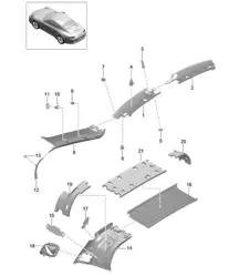 Montante A / Montante B / Rivestimento cofano / Rosetta Cintura - Interna - TARGA - 991.1 2012-16