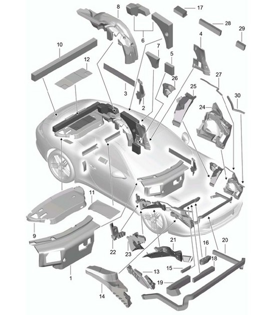 Diagram 807-080 Porsche 991（911）MK1 2012-2016 年  车身