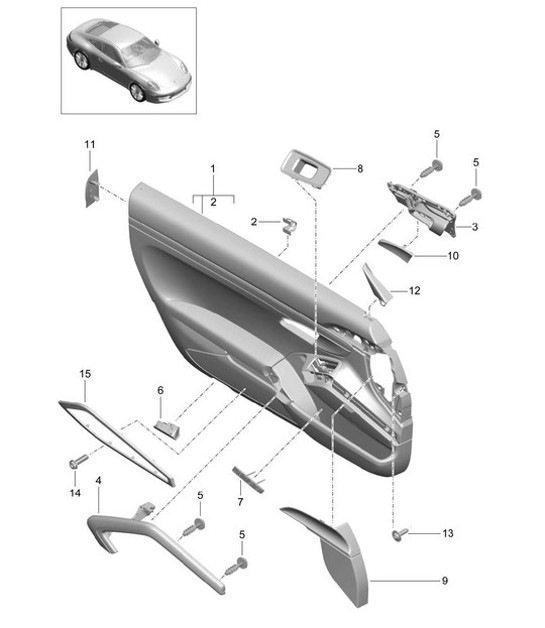 Diagram 808-055 Porsche Cayenne MK3 (958) 2010-2017 Carrosserie