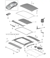 Sunroof - External sliding roof PR:651 - 991.1 2012-16