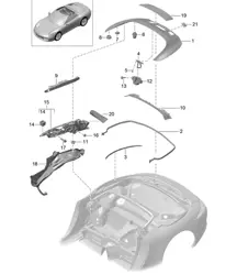 Convertible top stowage box / Cover - CABRIO - 991.1 2012-16