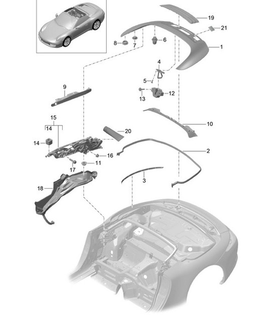 Diagram 811-060 Porsche 991 (911) MK1 2012-2016 Body