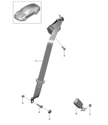 Dreipunkt-Sicherheitsgurt - HINTEN - 991.1 2012-16
