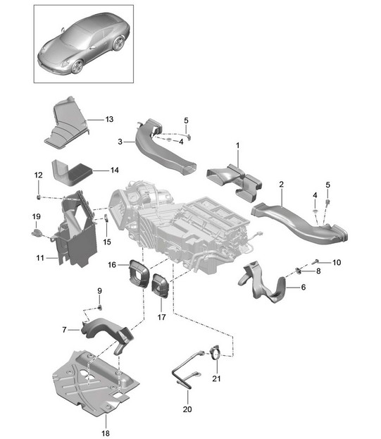 Air guide / Air distributor 991.1 2012-2016