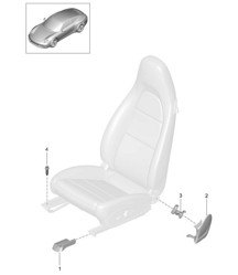 Sedile anteriore / (completo) / sedile sportivo / Non più disponibile / Finiture / Rivestimento / 991.1 2012>>