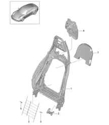 Backrest frame / sports seat / Accessories (PR: 315, 316, 321, 322) 991.1 2012>>
