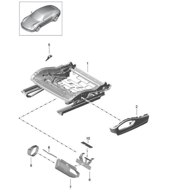 Armature de siège / Siège sport Plus / Accessoires 991.1 2012>>