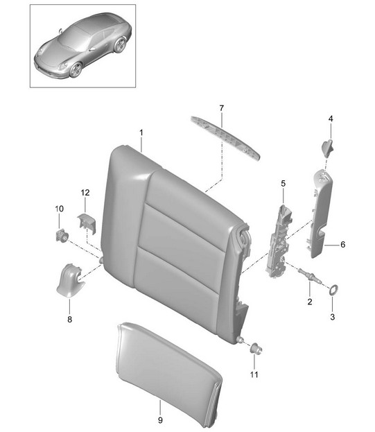 Dossier de siège de secours / Accessoires - COUPE - 991.1 2012>>