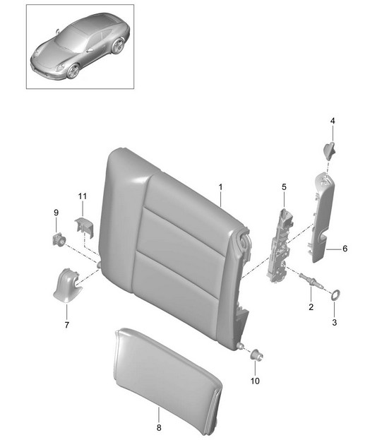 Dossier de siège de secours / Accessoires - CABRIO / TARGA - 991.1 2012>>