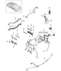 Kabelbäume / Montagerahmen / Zusatzbremslicht / Verkleidung / Motor / Hinterachse 991.1 2012-16
