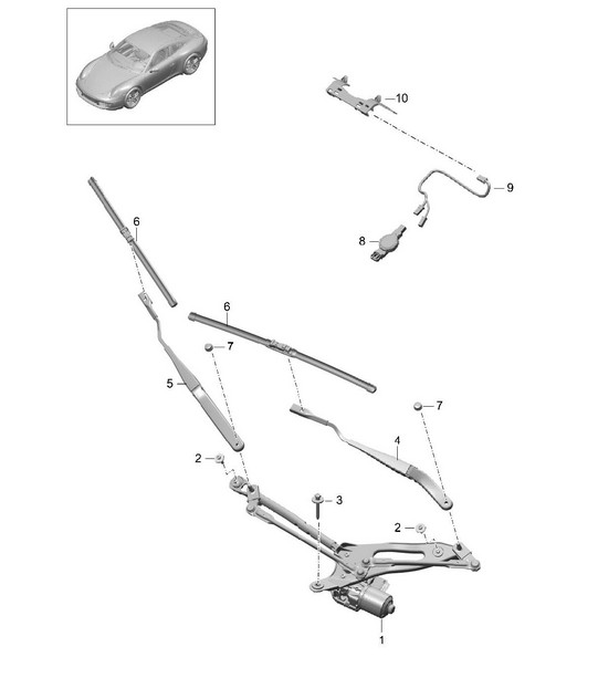 Ruitenwissersysteem / Regensensor 991.1 2012-16