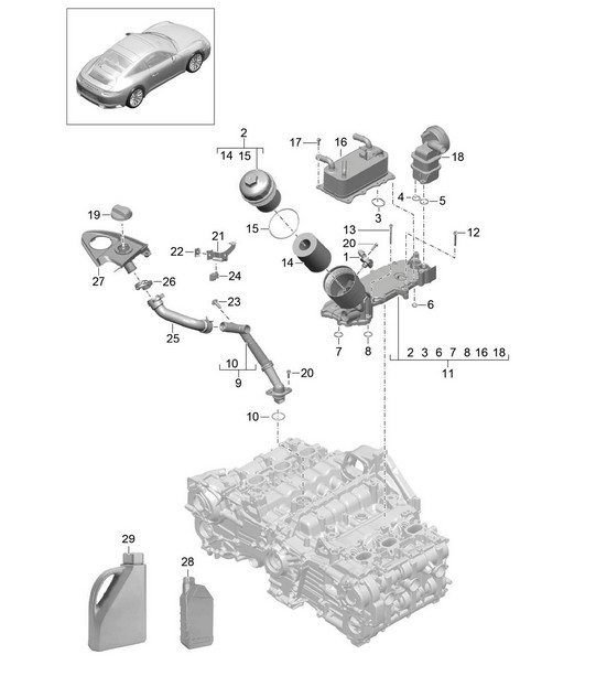 Engine lubrication 991.2 Carrera 2017-19