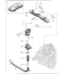 Supporto di montaggio / Tubo dell'acqua 991.2 Carrera 2017-19