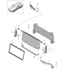 Radiateur central - PR:153 - 991.2 Carrera 2017-19