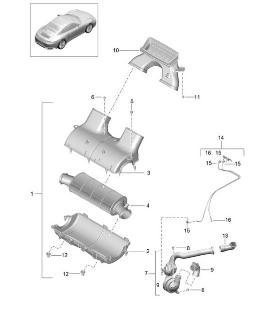 Diagram 106-000 Porsche Cayman 987C/981C (2005-2016) Engine