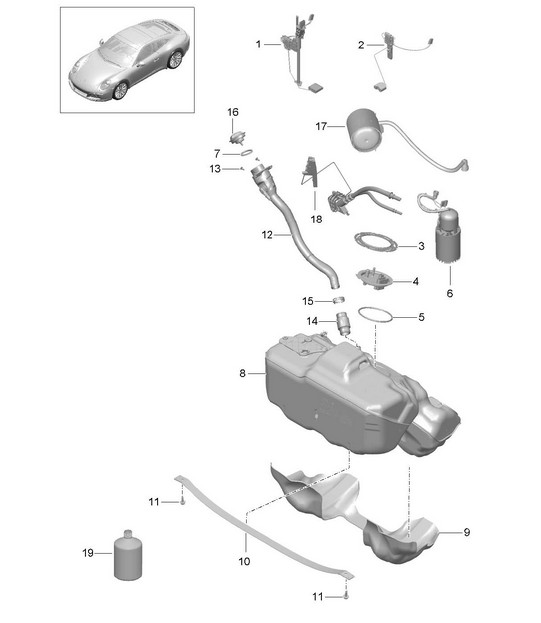 Fuel tank 991.2 Carrera 2017-19