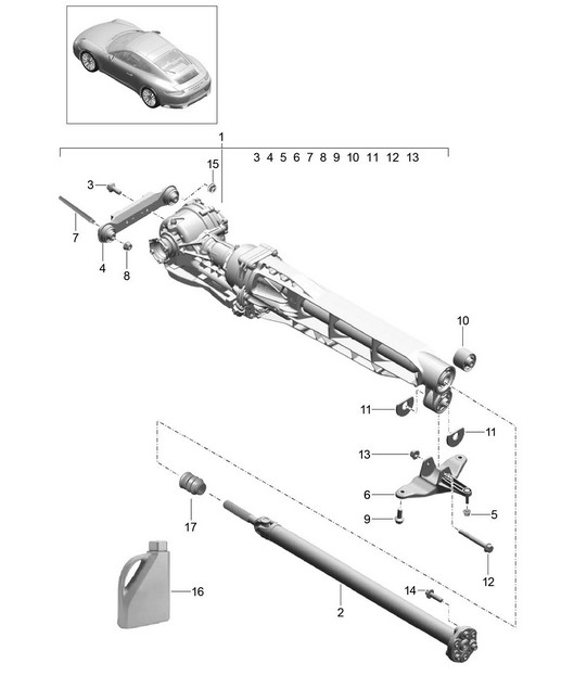 Front axle differential / Cardan shaft - Z91.00 - 991.2 Carrera 2017-19