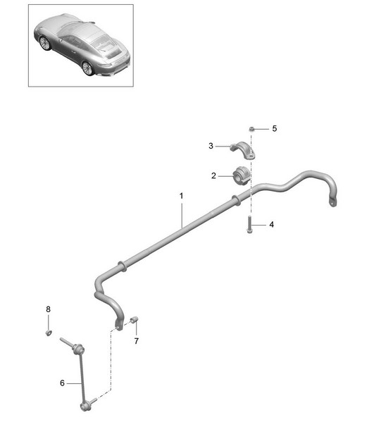 Stabilisatorstang - Standaardchassis - 991.2 Carrera 2017-19