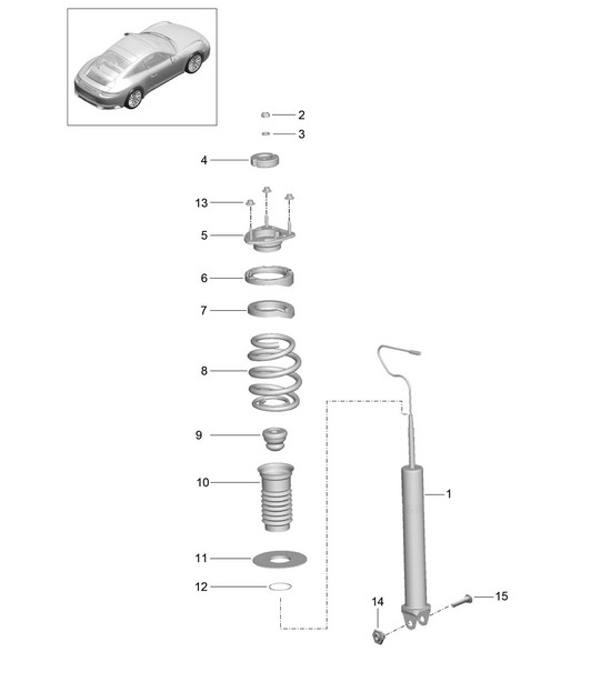 Shock absorbers / Coil spring 991.2 Carrera 2017-19