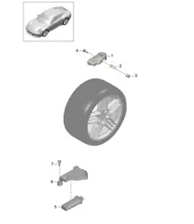 Tyre pressure control system - PR:482,483 - 991.2 Carrera 2017-19