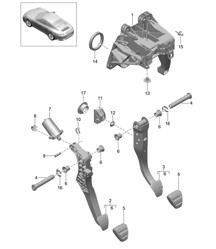 Pedals / Brake pedal / Clutch pedal 991.2 Carrera 2017-19