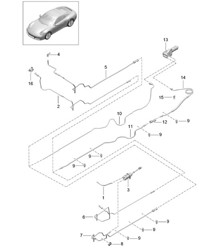 Clutch actuation / Clutch master cylinder/  Clutch slave cylinder / Lines - PR:487, 7-speed manual - 991.2 Carrera 2017-19