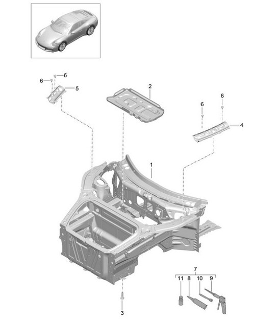 Diagram 801-005 Porsche 996 C4 3.6L 09/01-2005  车身