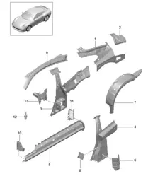 Side part, Inner - COUPE - 991.2 Carrera 2017-19