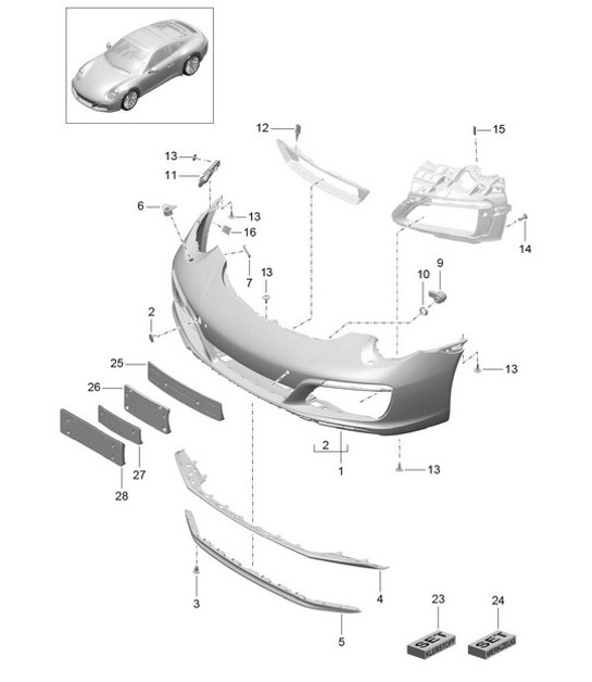 Diagram 802-000 Porsche 957 Cayenne 3.6L 2007-10 Body