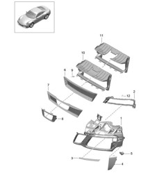 Air guide FRONT bumper - GTS, PR:011 - 991.2 Carrera 2017-19
