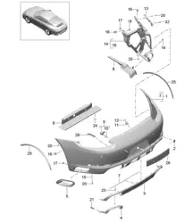 Paraurti POSTERIORE 991.2 Carrera 4 / Carrera 4S / Targa