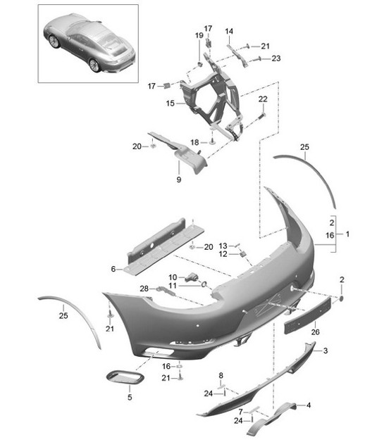 Diagram 802-016 Porsche Cayenne 92A (958) 2010-2017 Body