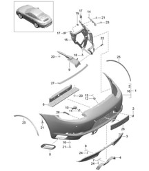 REAR bumper - PR:176, Sports Exhaust System - 991.2 CARRERA 4 GTS 2017-19