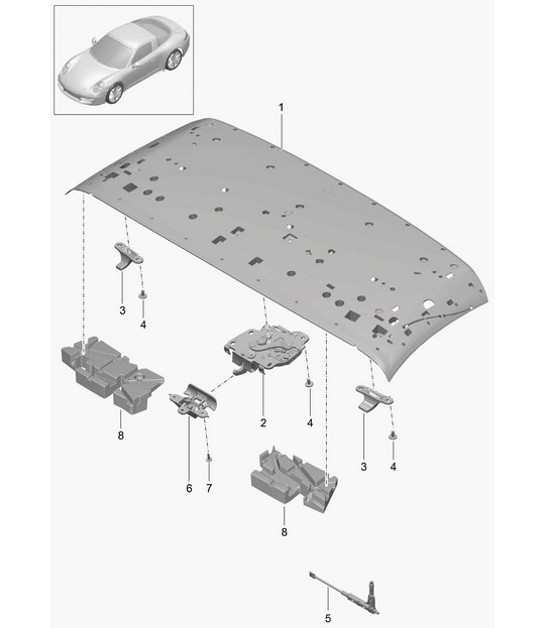 Diagram 811-017 Porsche 955 Cayenne 3.2L V6 2003-06 Body