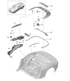 Convertible top stowage box / Cover - CABRIO - 991.2 Carrera 2017-19