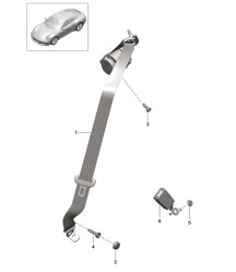 Veiligheidsgordel - ACHTER - 991.2 Carrera 2017-19