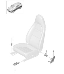 Front seat (complete) / Sports seat / Trim / Rail 991.2 Carrera 2017-19