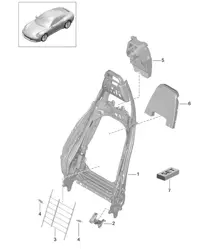 Backrest frame / Sports seat Plus / Accessories 991.2  Carrera 2017-19