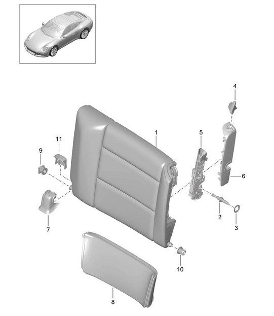 Dossier de siège de secours / Accessoires - CABRIO, TARGA - 991.2 2017-19