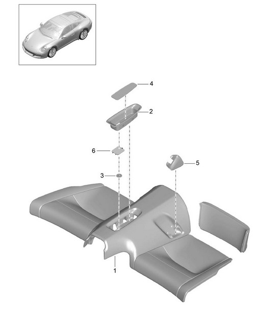 Cojín / soporte del asiento trasero - CABRIO, TARGA - 991.2 2017-19