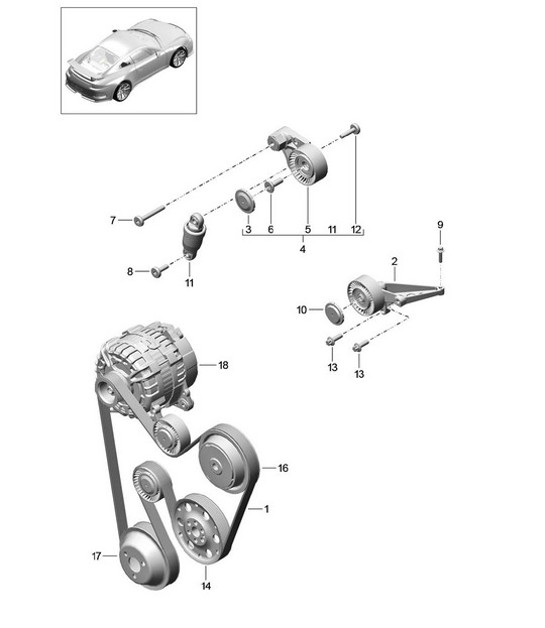 Diagram 101-020 Porsche 卡宴 9PA1 (957) 2007-2010 引擎