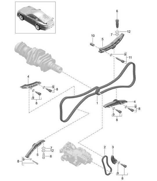 Kettingspanner / Klepbediening 991 R/GT3/RS 2014-21