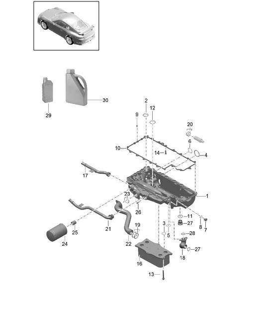 Ölfilter / Konsole (Modell: DGG,DGGA,DGGB DNS,DSD) 991 GT3 4.0L 2014-21
