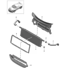 Cooler for coolant - Center, PR:153 - 991 R/GT3/RS 2014-21