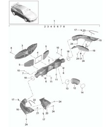 Air filter (Model: A176,DGGB,DNS,DGG) 991 GT3 RS 4.0L 2014-21