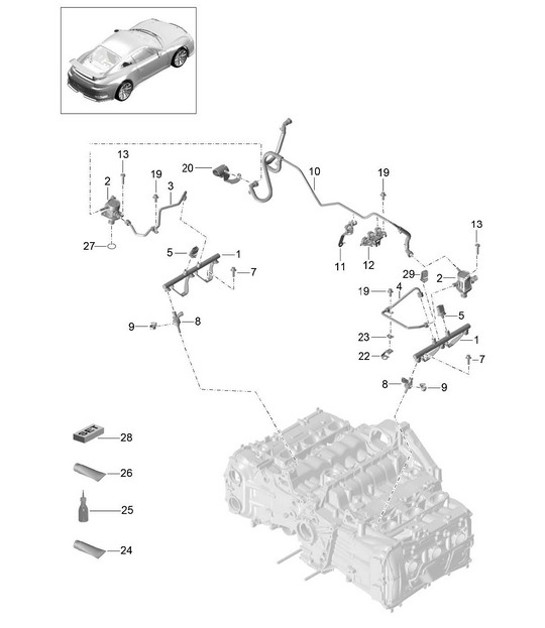 Diagram 107-005 Porsche 964（911）（1989-1994） 引擎
