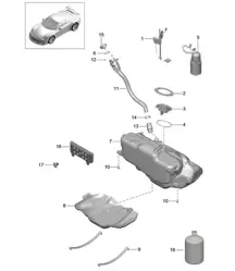 Depósito de combustible 991 R/GT3/RS 2014-21