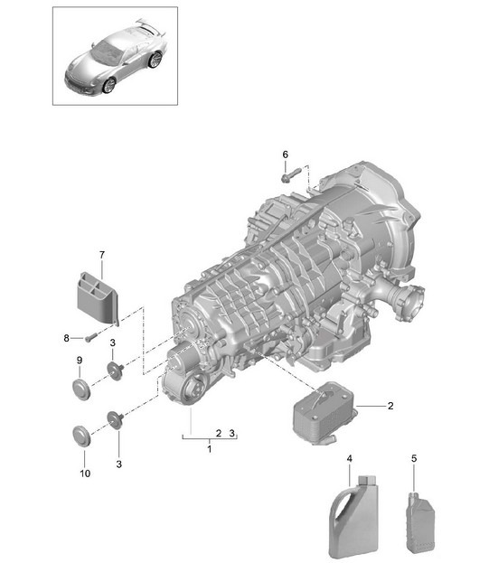 -PDK-Versnellingsbak (Model: CG190,CG192,CG195) 991 R/GT/GT3 2014-21