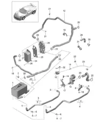 - PDK – Getriebe / Wärmetauscher / Ölleitung / Wasserleitung (Modell: CG190, CG192, CG195) 991 R/GT/GT3 2014–21